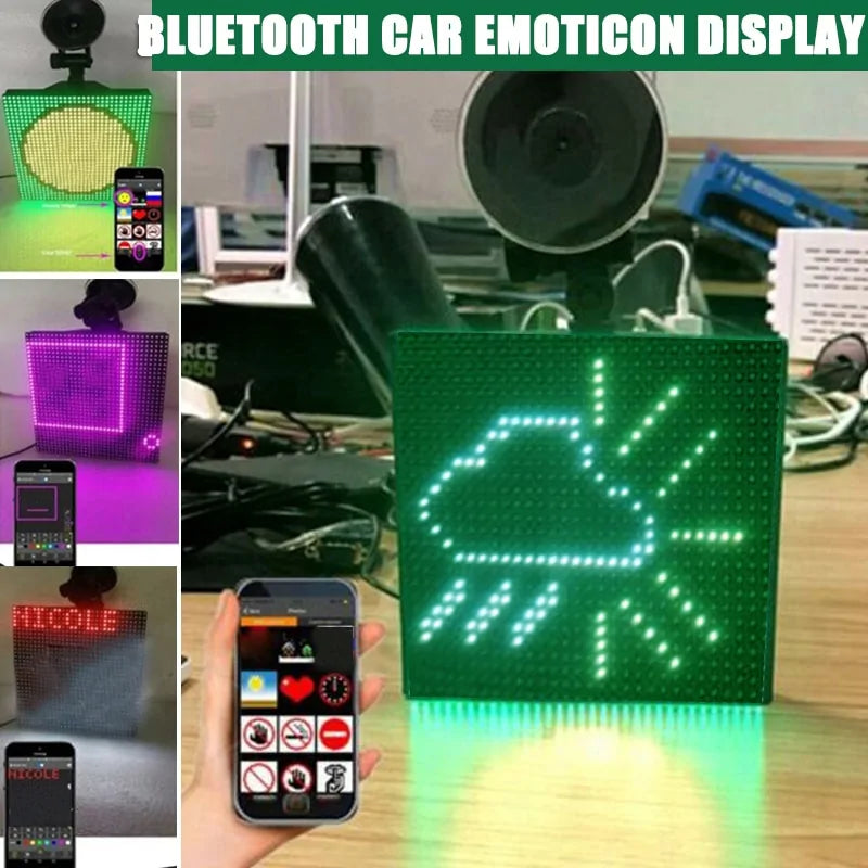 Car LED Display Emoticons + Luminous Tire Valve Stem Cap (Private Listing)