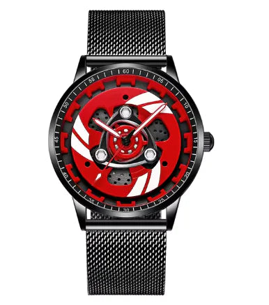 3D Spinning Motorcycle Engine Watch